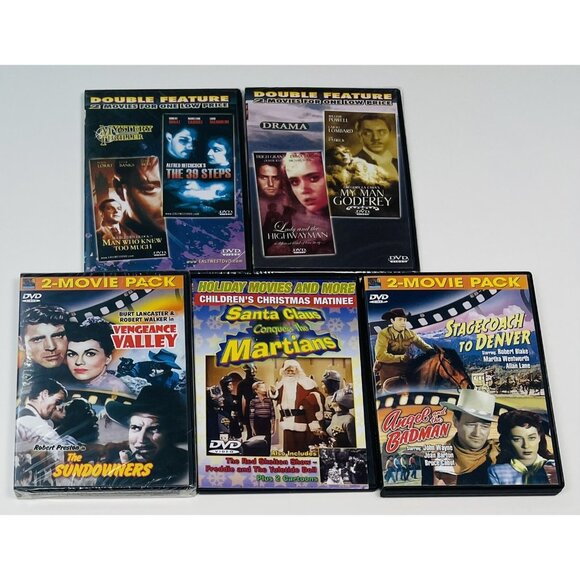 Vintage DVD Movie LOT 9 Titles Vengeance Valley Sundowners Stagecoach to Denver - Picture 1 of 3